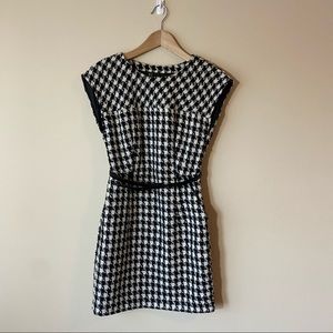 MANGO MNG Casual Tweed Mini Dress with Belt